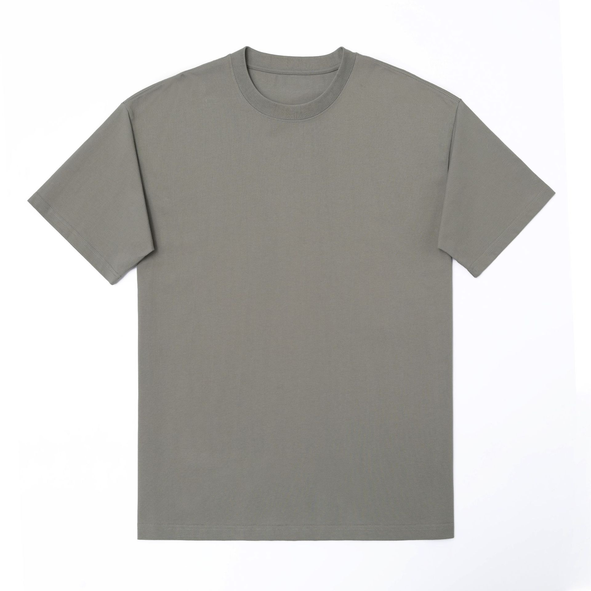 Vintage-T-Shirt für Herren, 260 g schweres, doppelt gewebtes Kurzarm-Shirt aus reiner Baumwolle, trendige Marke, lockerer Schnitt in Erdtönen_voghion.com