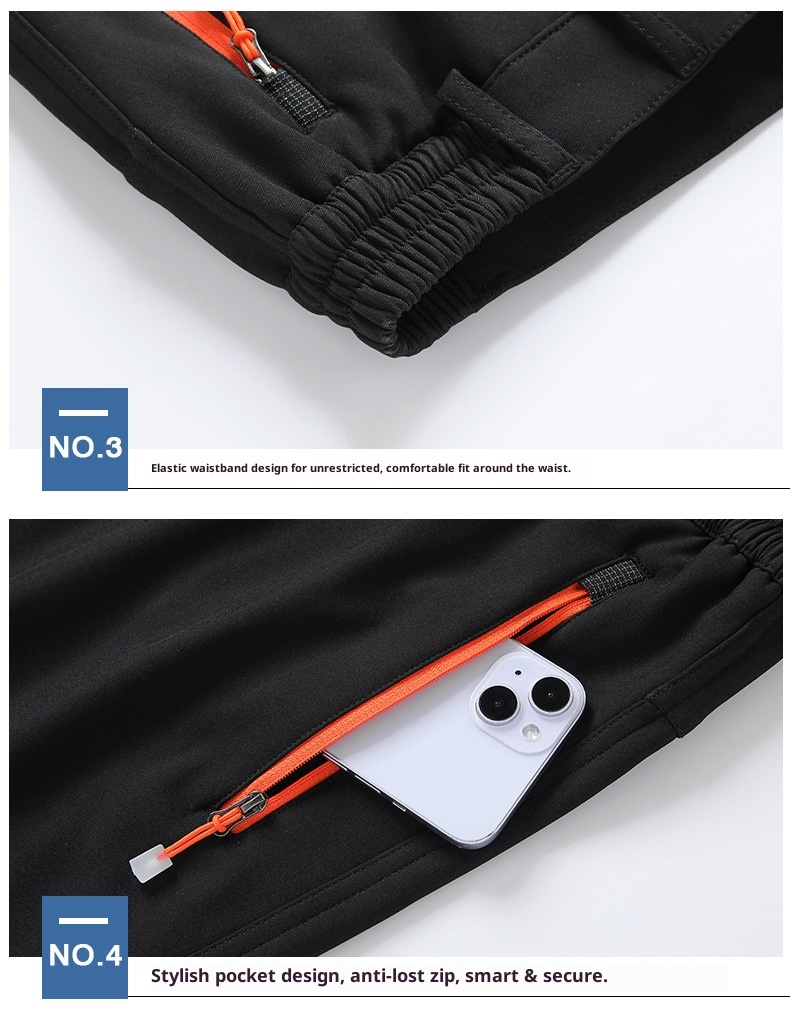 001 Men's Windproof Waterproof Outdoor Sports Hiking Spring Autumn Thin Soft Shell Rainproof Mountaineering Pants_voghion.com