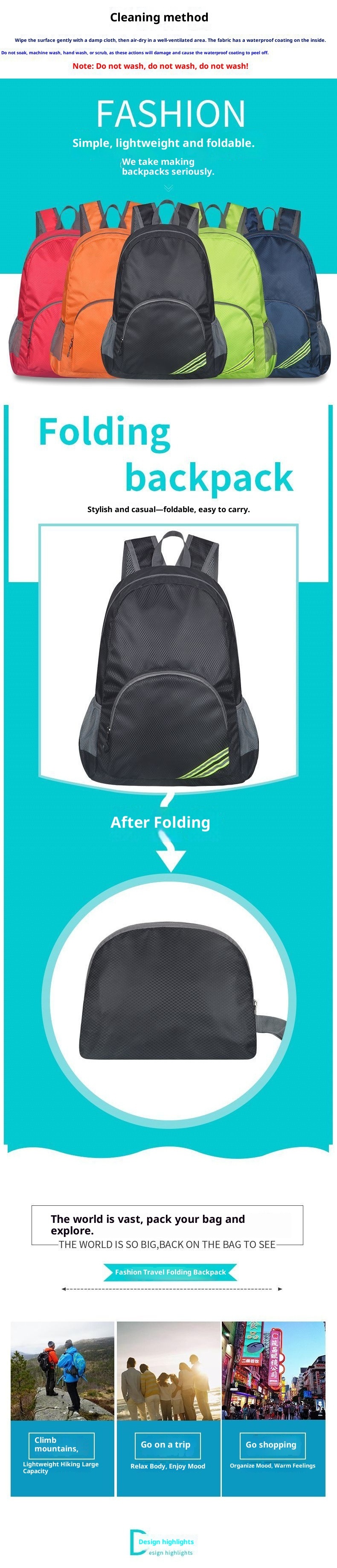 ActiveGo Water-Resistant Outdoor Ultra-Light Sports Men, Large Capacity Travel Backpack For Women, Mountaineering Bag, Foldable_voghion.com