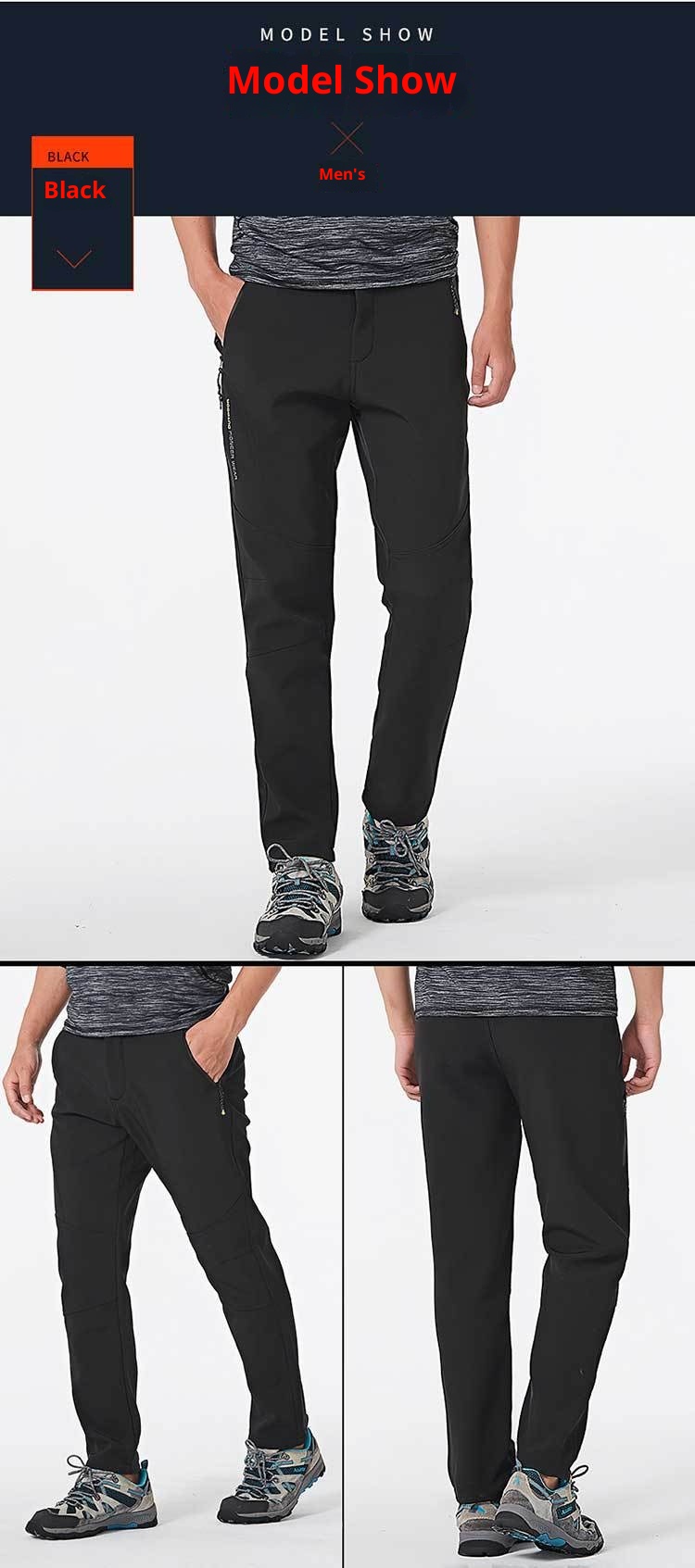 001 Soft Shell Softshell Men Women Fleece-Lined Ski Thickened Warm Outdoor Fleece Hiking Pants_voghion.com