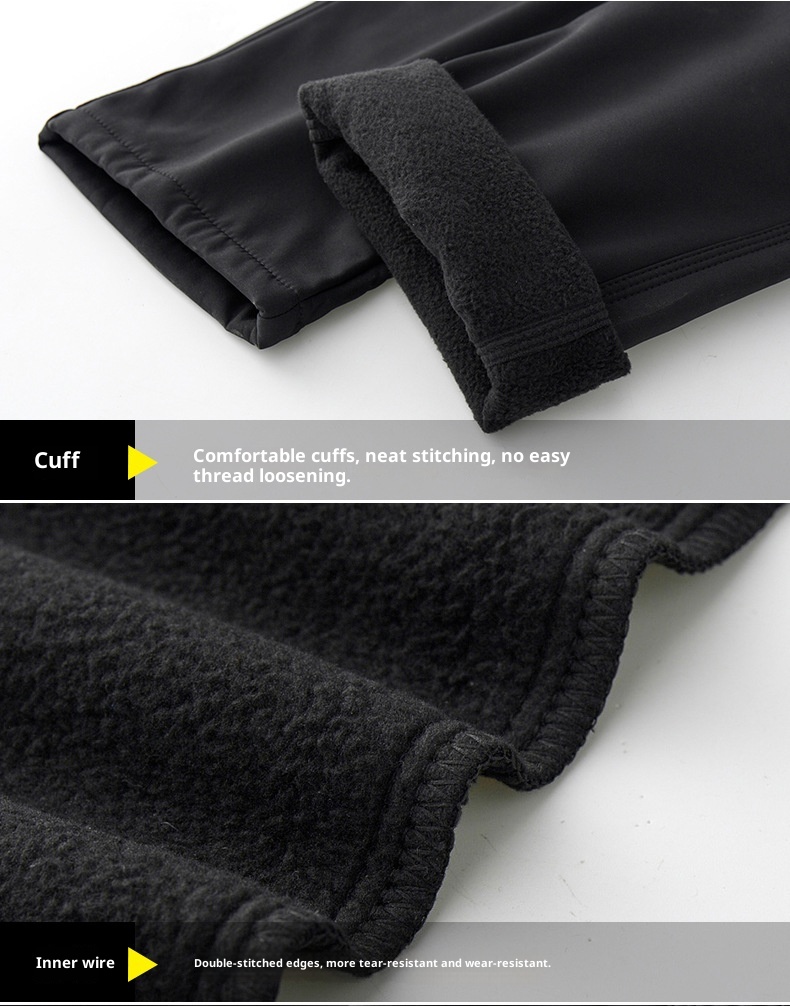 001 Outdoor Elastic Wait Soft Shell Wanderjacke für Damen und Herren, fleecegefüttert, winddicht, wasserdicht, warm, atmungsaktiv, lässig_voghion.com