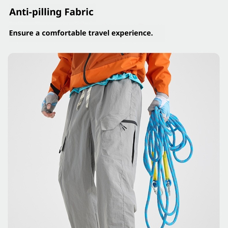 001 Outdoor lichtgewicht sport softshell voor heren en dames, lente en herfst trendy waterbestendige losse cargobroek, wandelen_voghion.com