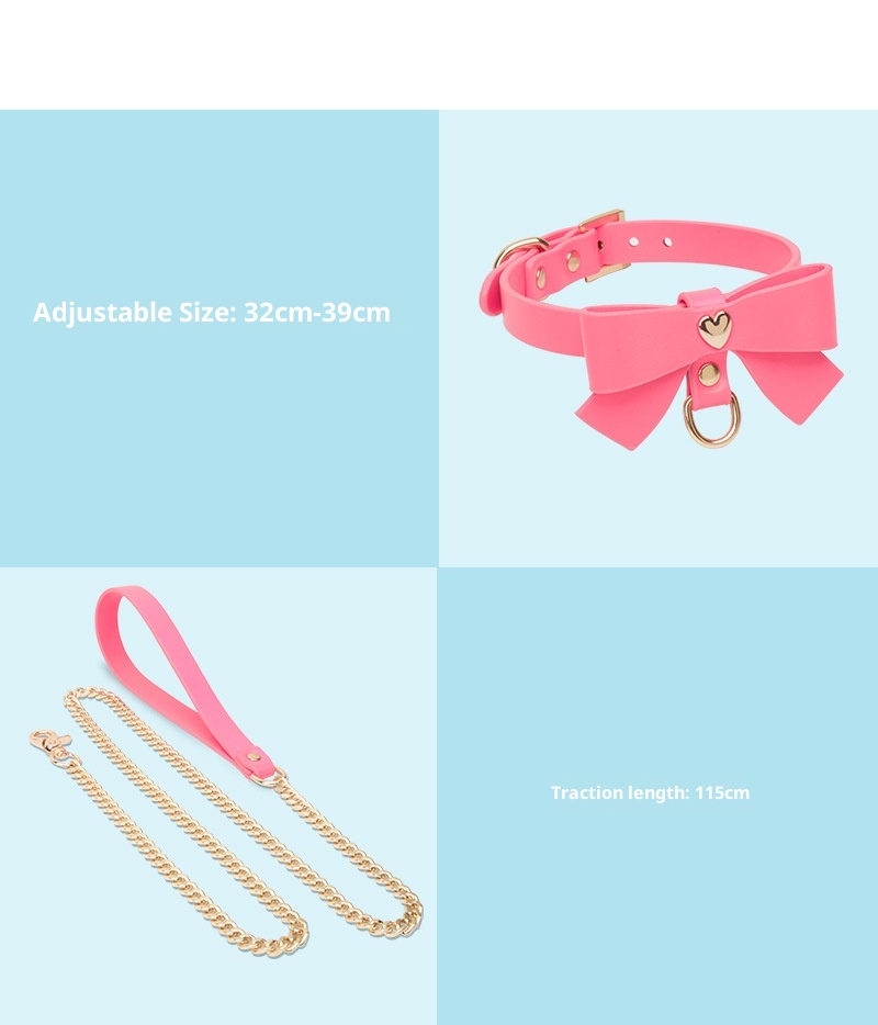 LuvBox Choker K9 Training Neck Adult Supplies Bondage Leather Collar Female Lead Dog Slave_voghion.com