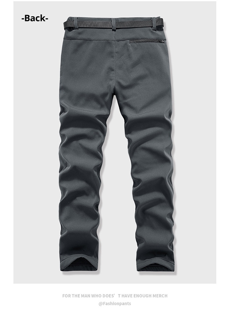 001 Outdoor Sports Casual Softshell For Men, Autumn Winter Fleece-Lined Thickened Warm Hiking Pants, Waterproof And_voghion.com