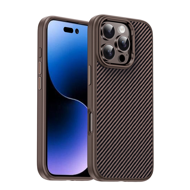 TechGlobe Adatto per il telefono cellulare 16promax Nuova custodia protettiva anti-caduta per iPhone 16pro, 16plus in fibra di carbonio_voghion.com