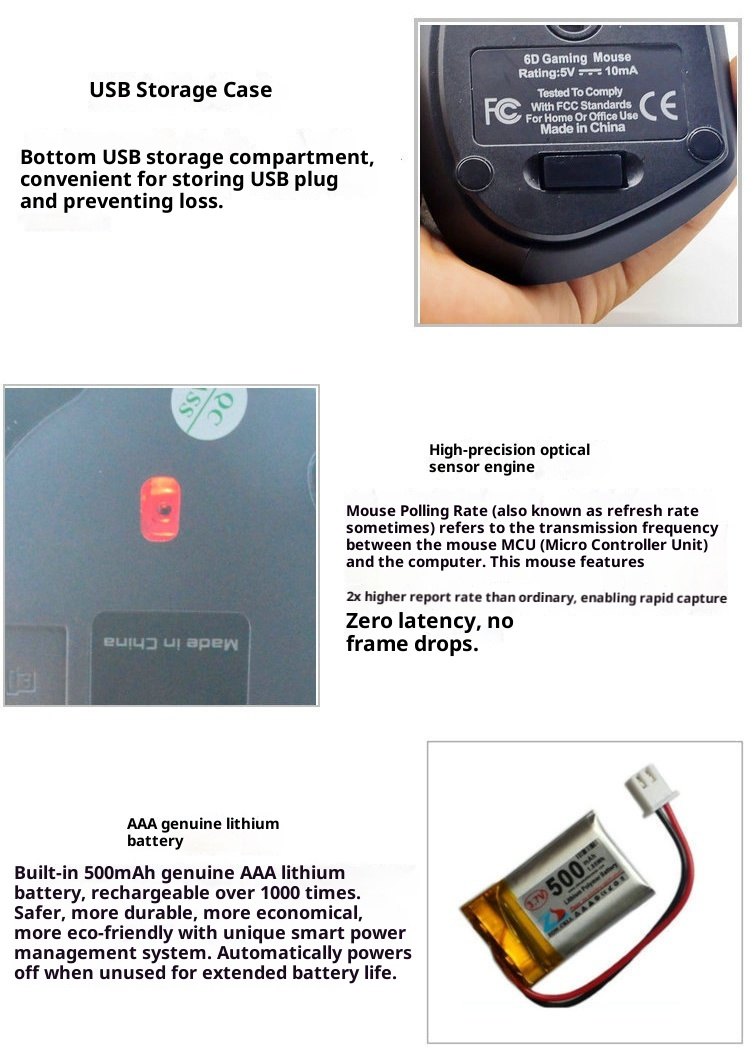 Techglobe New Business Rechargeable Wireless Black Foreign Trade Cross-Border E-commerce Computer Laptop Vertical Mouse Wholesale_voghion.com