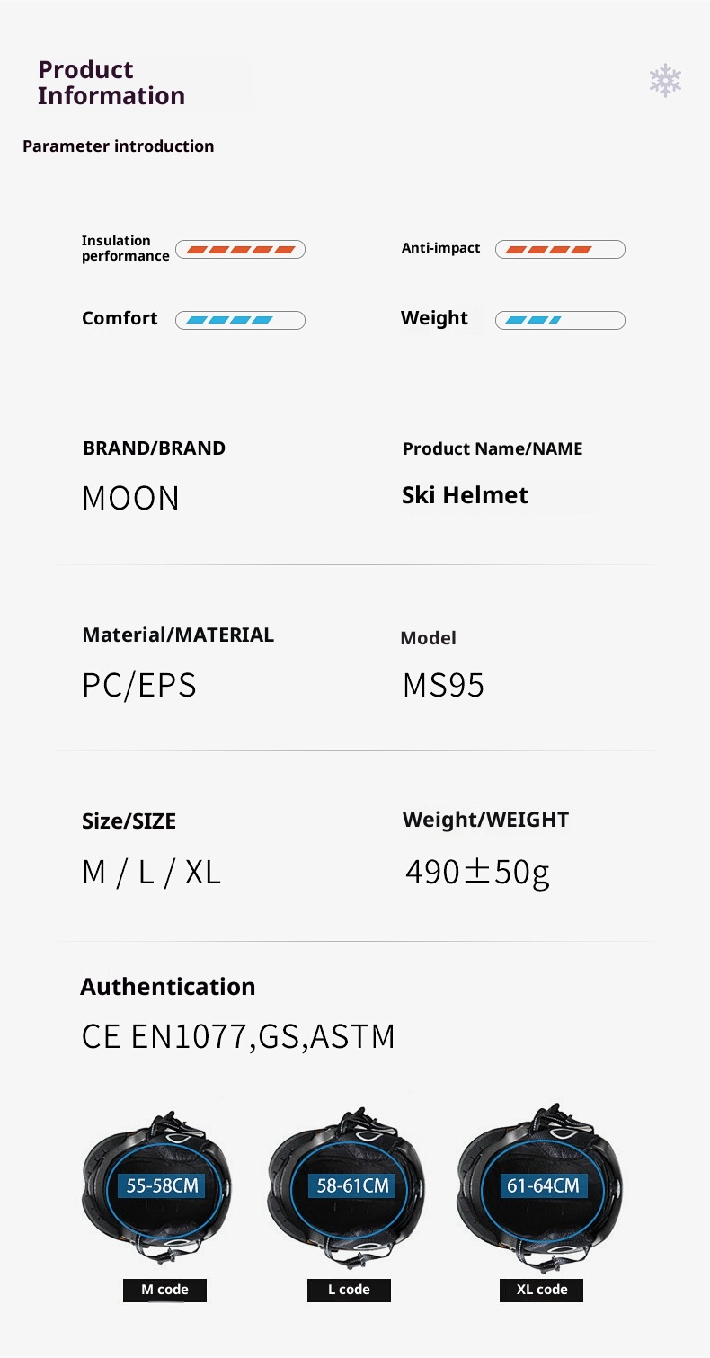 001 Moon Cross-Border E-Commerce Sicherheit mit Skibrille, einteiliger, geformter Unisex-Skihelm_voghion.com