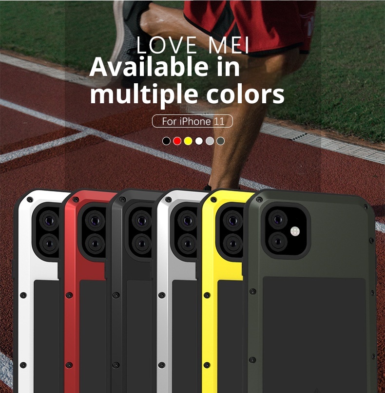 TechGlobe Compatible With IPhone 11 Shockproof Phone Case Thickened Silicone Full Coverage Military Anti-drop Metal Frame_voghion.com