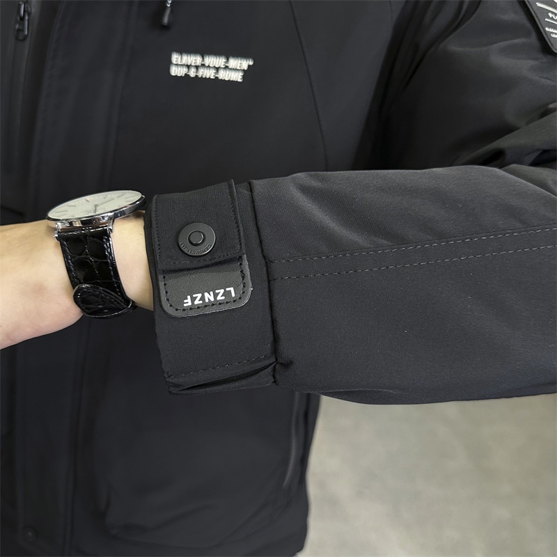 Winterdaunenjacke im gleichen Stil für Herren, trendige Marke, attraktive Kapuzenjacke, Arbeitskleidung, dicker, warmer Mantel_voghion.com