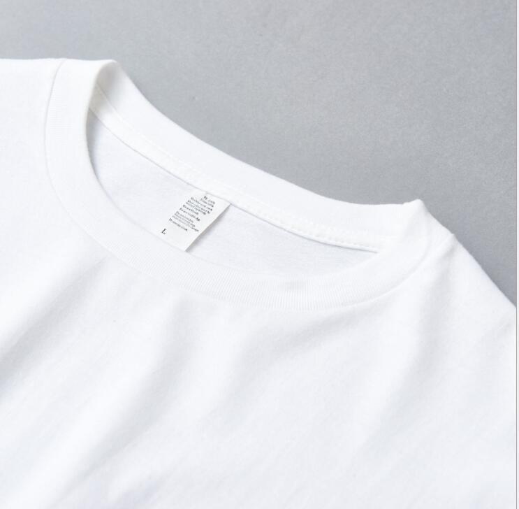 T-shirt unisexe à manches longues, col rond, 250 g, en pur coton japonais épais, coupe ample, sans coutures, fond blanc._voghion.com