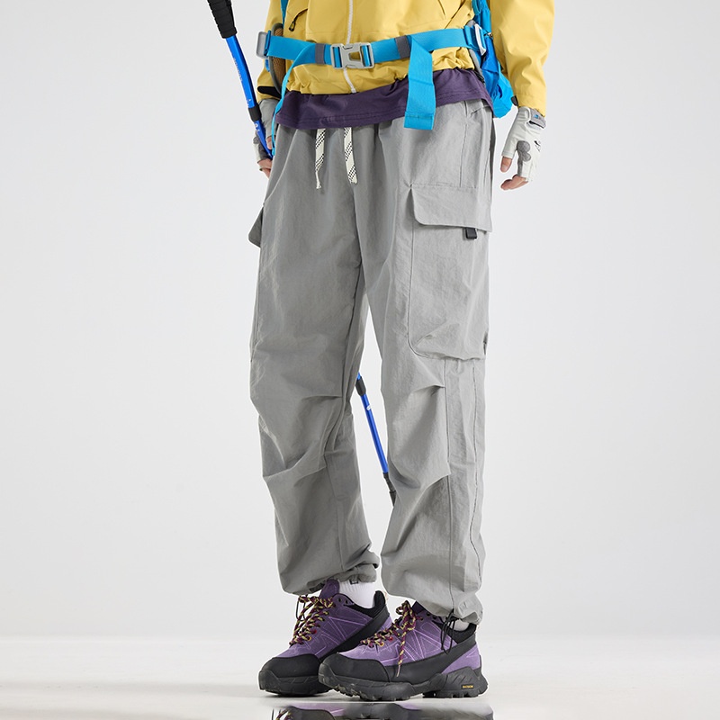 001 Mountain Style Outdoor Softshell For Men And Women, Windproof, Waterproof, Adjustable Long Loose Hiking Pants, Trendy_voghion.com