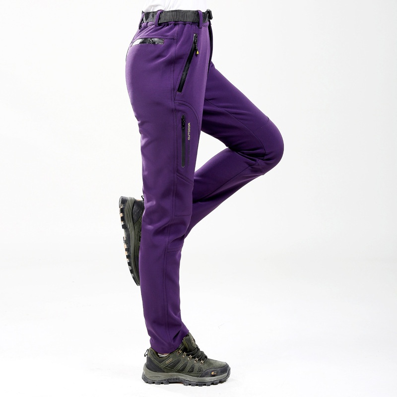 001 Outdoor Softshell Men Winter Fleece Soft Shell Thickened Hiking Women Warm Pants Waterproof Windproof Trendy Brand_voghion.com