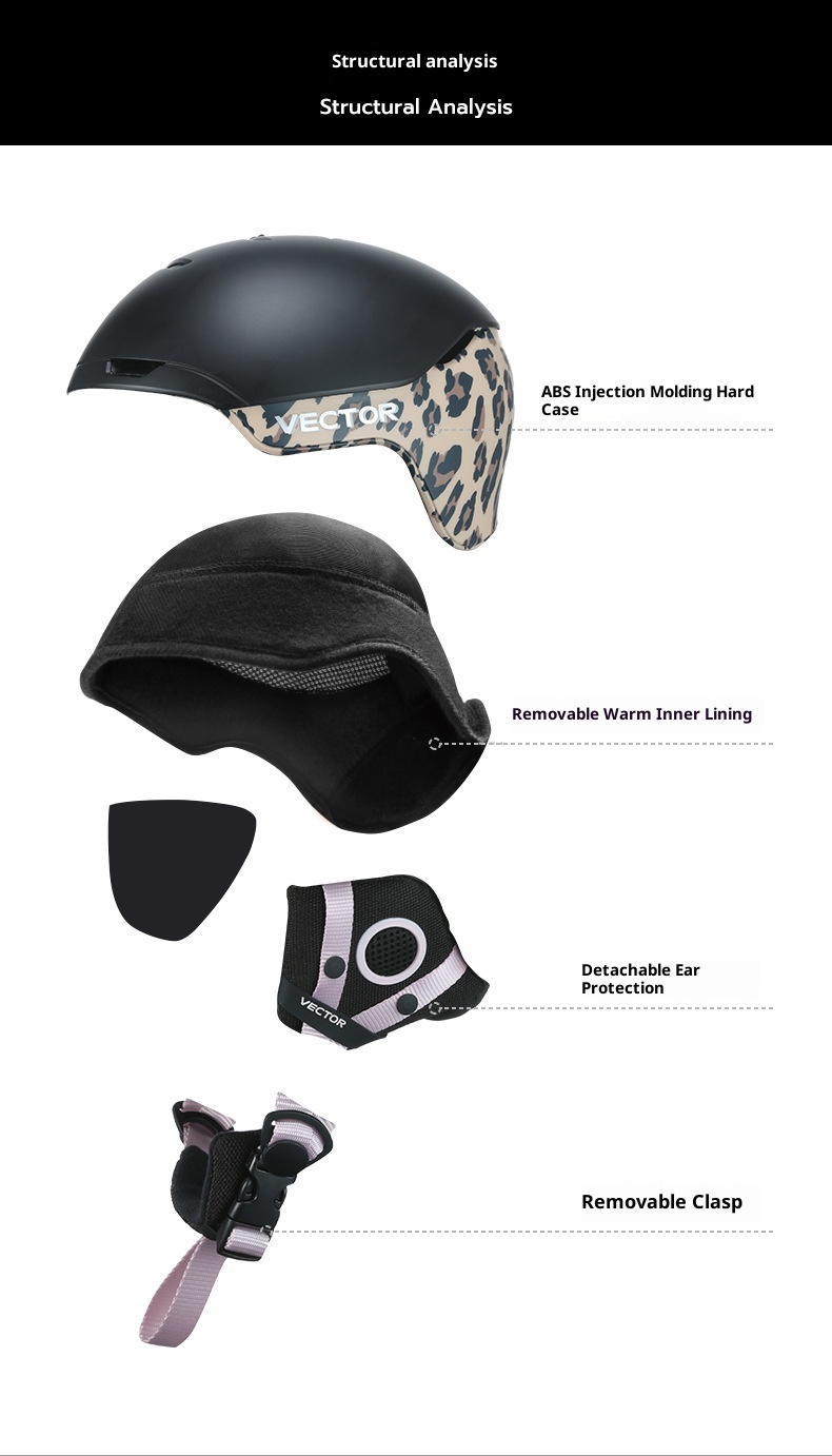 001 VECTOR Ski Anti-Collision Streamlined Split Protection Sports Outdoor Professional Snow Helmet Unisex_voghion.com