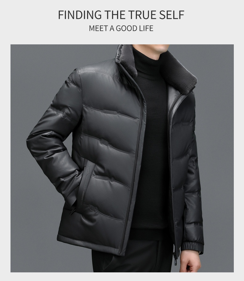 boy Plus Size Casual Sheepskin Warm Thick Genuine Leather Men's Coat Dad's Down Jacket_voghion.com