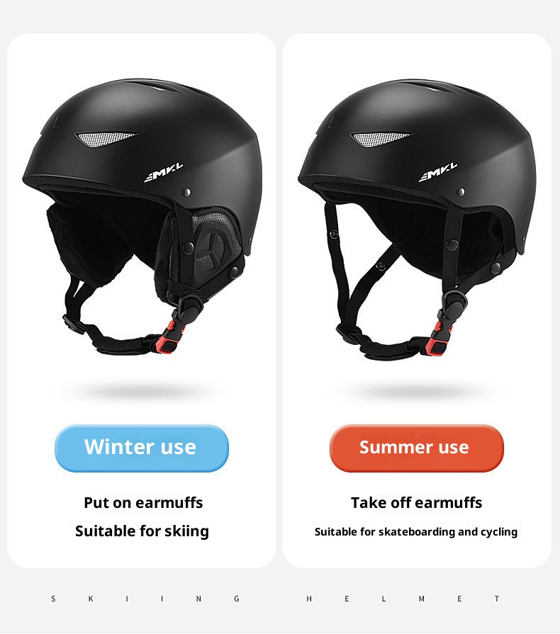 001 Professional Ski Helmet Hat Snow Goggles Integrated For Men Women Adults And Children Full Set Safety Gear_voghion.com