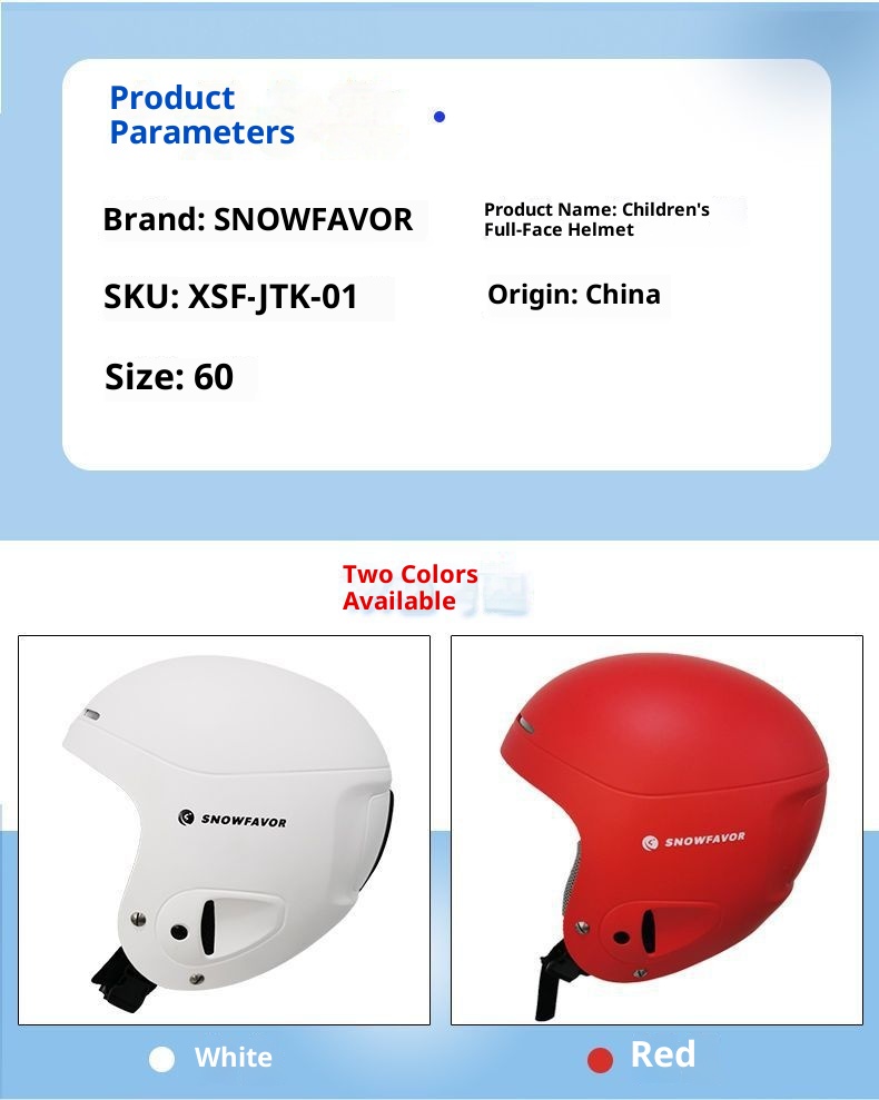 001 Snow Flying SNOWFAVOR Children's Ski Full Helmet XSF-JTK-01 White Red Other Encounter Yi_voghion.com