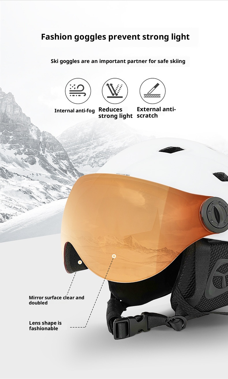 001 Einteiliger Skibrillen-Schutzhelm Outdoor-Skiausrüstung Sportausrüstung Unisex-Schneehelm_voghion.com