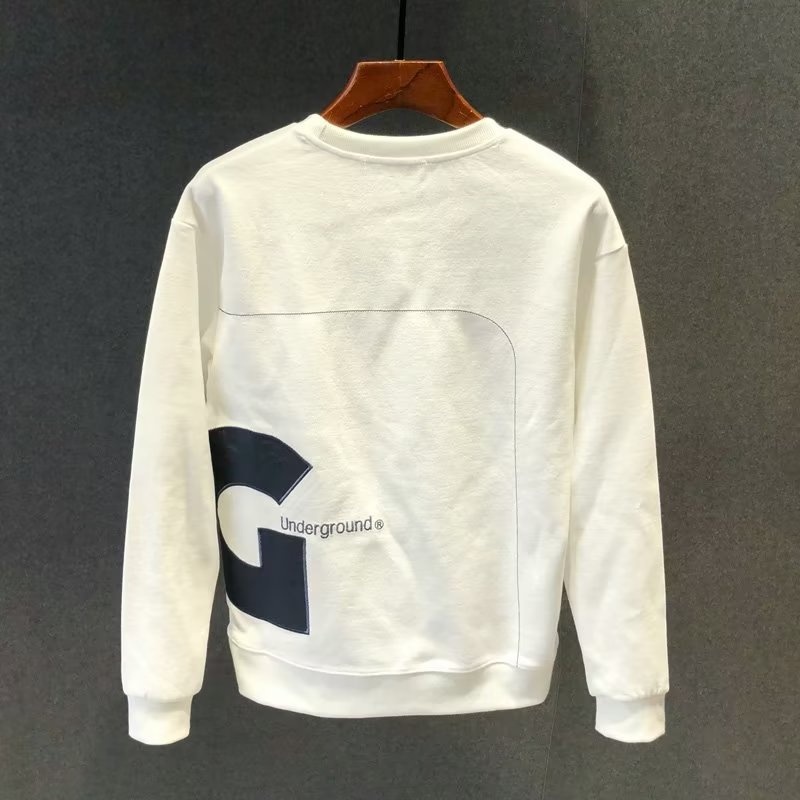boy Autumn Winter New Fleece Lined Cotton Sweatshirt Men's Slim Fit Round Neck Long Sleeve High-end Letter Pullover_voghion.com