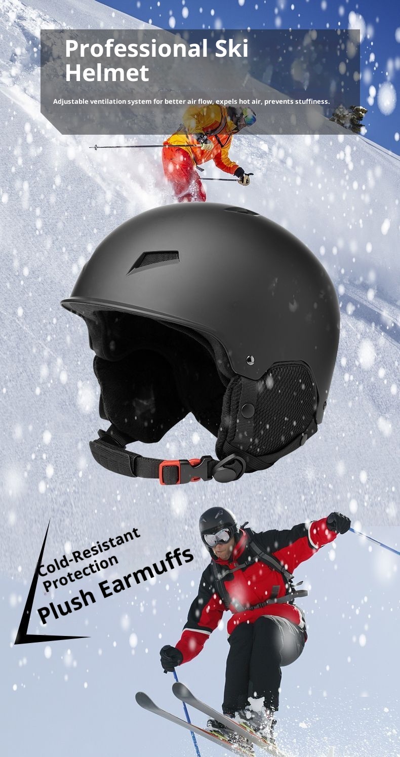 001 Verstellbarer Skihelm für Erwachsene, geeignet für Damen und Herren, warm, stoßfest, mit Sicherheitsschutz_voghion.com