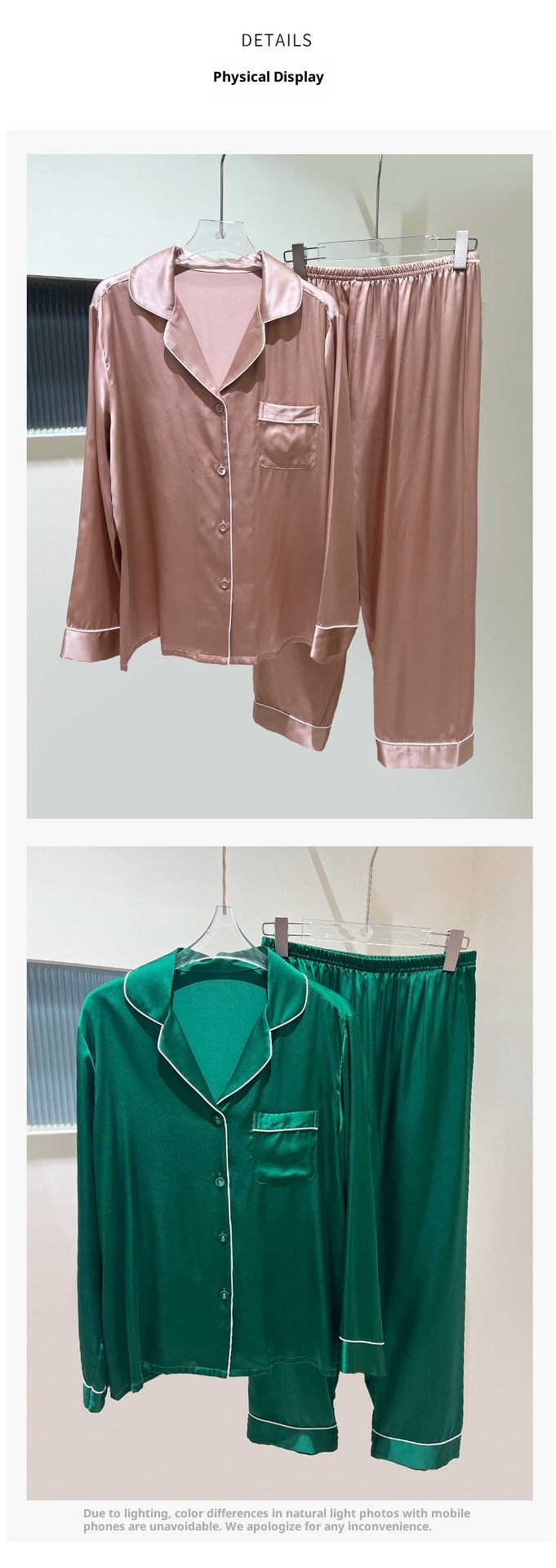 ChicShe European And American Plus Size Pajamas For Women Summer New Sleeve Long Pants 100% Mulberry Silk Thin Homewear Set_voghion.com