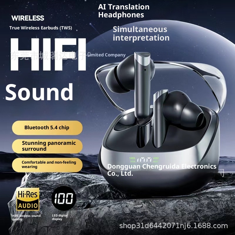 3c Cross-border AI Translation Hot-Selling True Wireless Bluetooth Earbuds Noise Cancelling In-Ear Long Battery Life Large_voghion.com