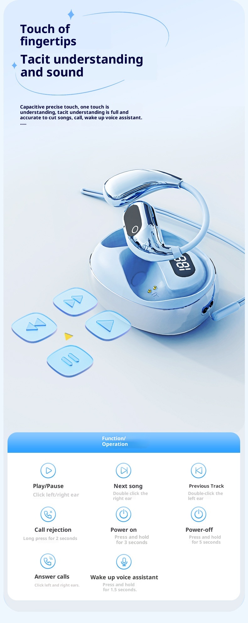 3c 2025 New XG99 Bone Conduction Bluetooth Wireless Long Battery Life Non-In-Ear Over-Ear Sports Noise Cancelling Earphones_voghion.com