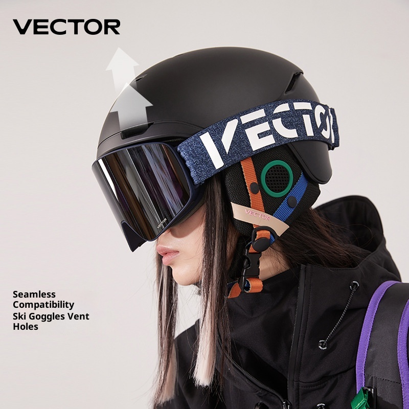 001 VECTOR Ski Anti-Collision Streamlined Split Protection Sports Outdoor Professional Snow Helmet Unisex_voghion.com