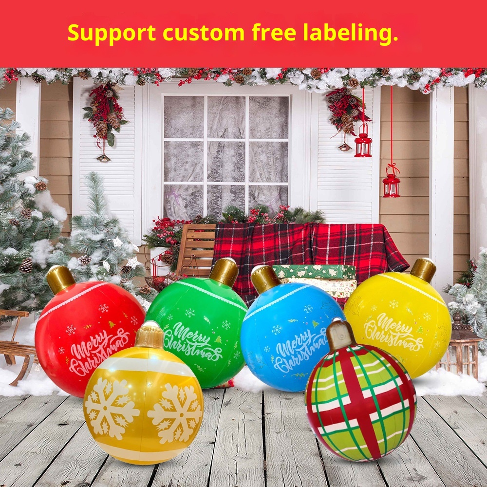 Adornos inflables para patio exterior Lillian: ambiente festivo, colgante, artículos para fiestas navideñas, bola decorativa_voghion.com
