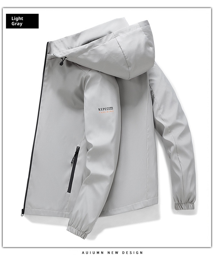 boy Jacket 2024 Autumn Winter Solid Color Outdoor Windbreaker Men's Fashion Ins Fleece Casual Hooded Coat_voghion.com