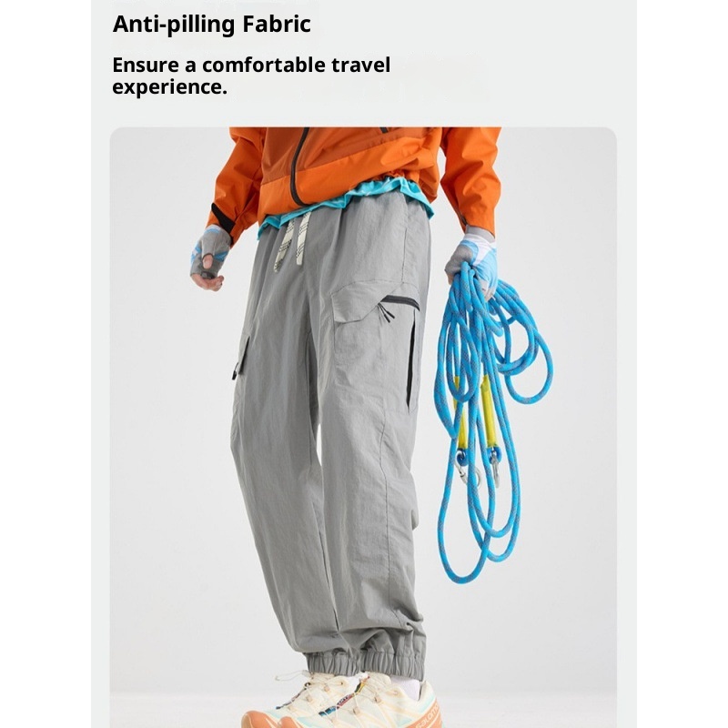 001 Outdoor lichtgewicht sport softshell voor mannen en vrouwen, trendy merk voor lente en herfst, waterbestendige losse cargobroek,_voghion.com