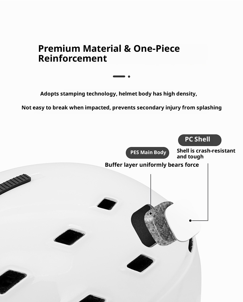 001 Einteiliger Skibrillen-Schutzhelm Outdoor-Skiausrüstung Sportausrüstung Unisex-Schneehelm_voghion.com