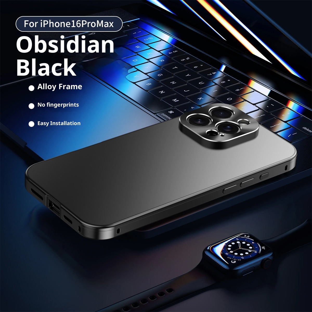 TechGlobe Cross-border New Metal Magnetic Anti-drop Case For IPhone 16/15/14/13/12/Pro Max_voghion.com