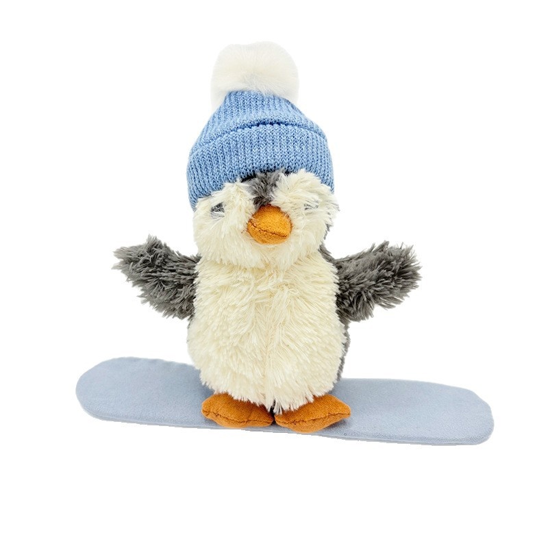 001 Hiskier Snowboard Penguin Ski Helmet Decoration Ears Cartoon Plush Cute Doll Motorcycle Paraglider_voghion.com