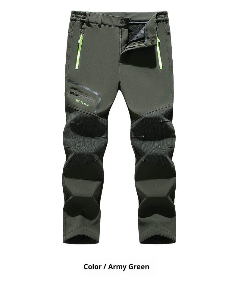 001 Men's Windproof Waterproof Outdoor Sports Hiking Spring Autumn Thin Soft Shell Rainproof Mountaineering Pants_voghion.com