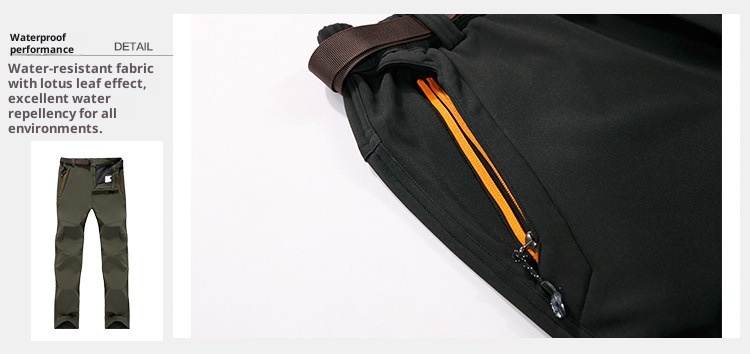 001 Wholesale Outdoor Men's Soft Shell Jacket Thickened Fleece Warm Breathable Windproof Mountaineering Casual Stretch Pants_voghion.com