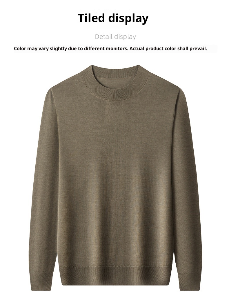 Maglione da uomo in lana lavorata a maglia a collo alto, sottile e lavabile in lavatrice, di alta qualità, per uomini giovani e di mezza età_voghion.com