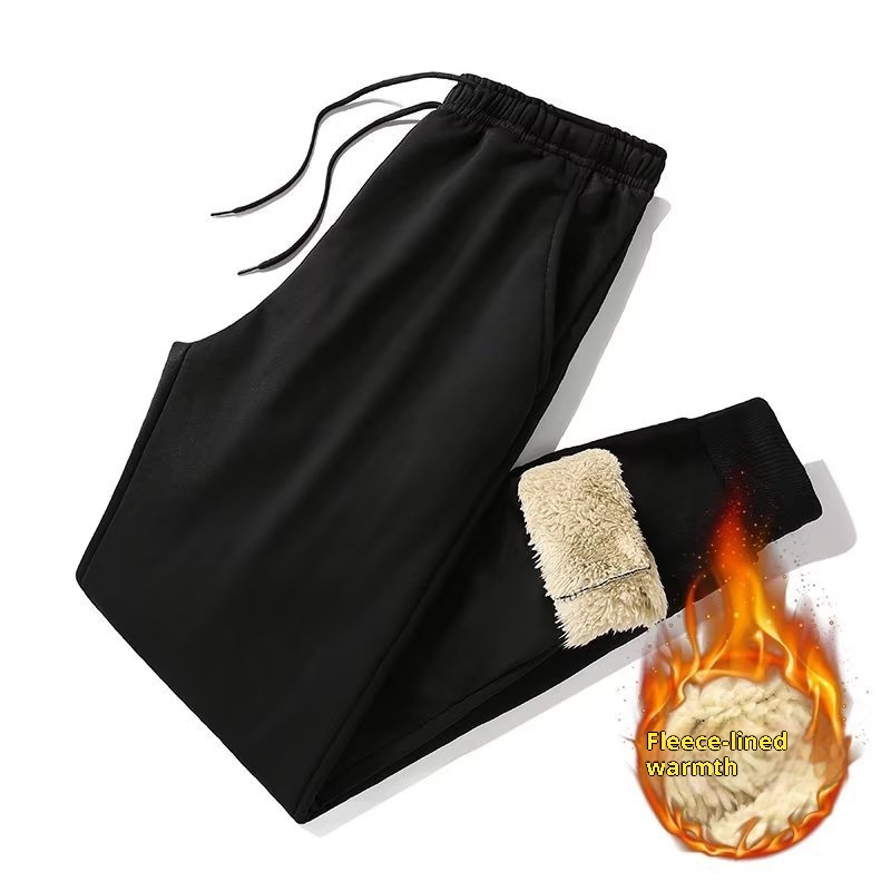 boy Autumn Winter Sweatshirt Fleece Lined Thickened Sports Casual Cotton Jacket Men's Warm Lamb Wool Loose Hooded Cardigan_voghion.com