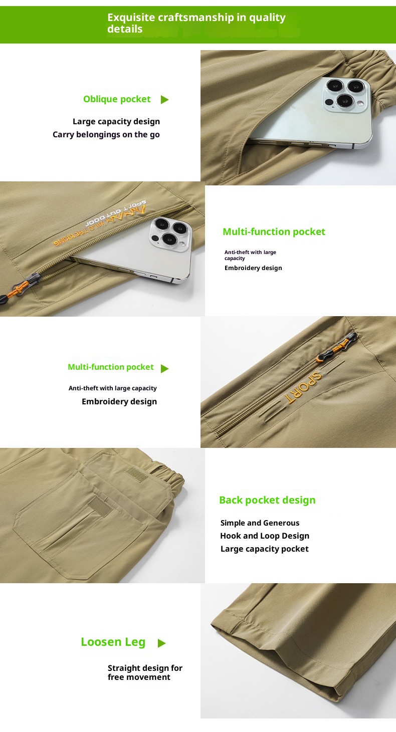 001 Leichtes Sommerwanderoutfit in Übergröße für Damen und Herren, dehnbar, winddicht, schnelltrocknend, ideal für Outdoor-Sportarten._voghion.com