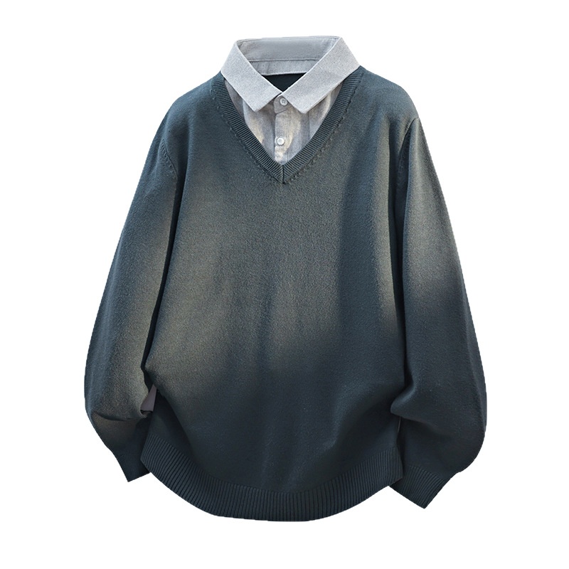 boy Boy Boy Cross-Border Foreign Trade Dropshipping Trdy New 2025 Autumn Shirt Collar Two-Piece Sweater Pullover For_voghion.com