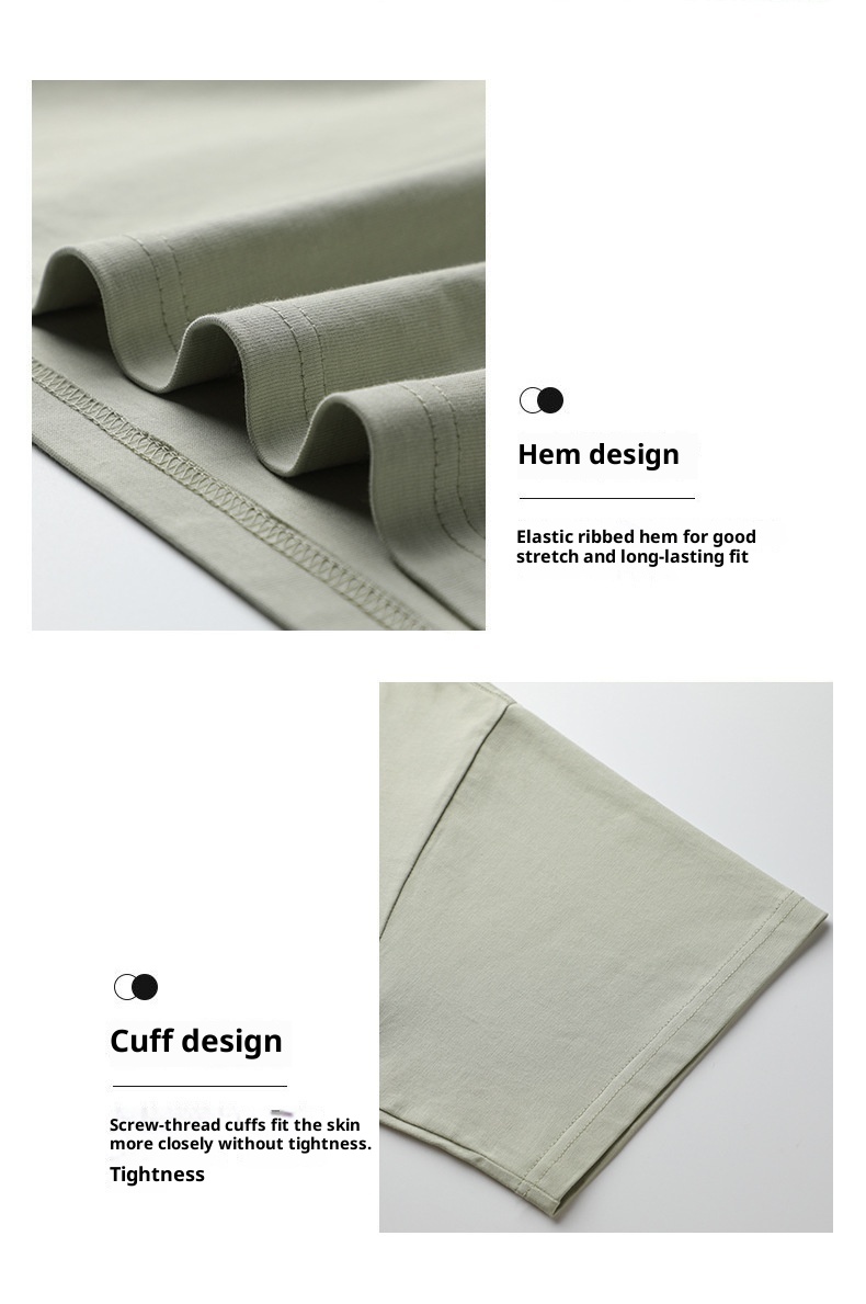 Vintage-T-Shirt für Herren, 260 g schweres, doppelt gewebtes Kurzarm-Shirt aus reiner Baumwolle, trendige Marke, lockerer Schnitt in Erdtönen_voghion.com