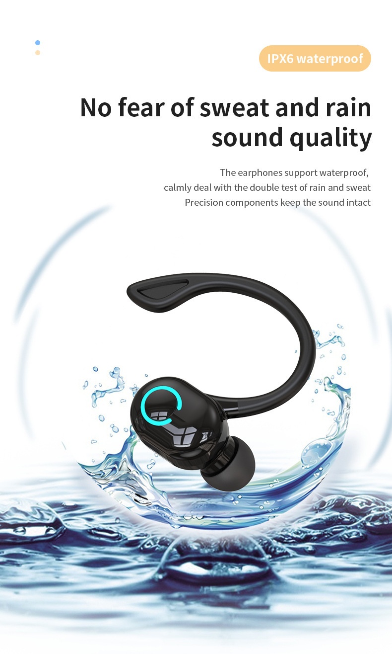 3c Hot-selling W6 Bluetooth Single Ear Hook Wireless Sports Earphone Cross-border Wholesale_voghion.com