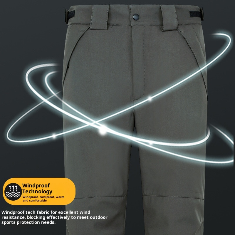 001 Wholesale Autumn Winter In Stock Lined Detachable Outdoor Thickened Fleece Men And Women Two-Piece Set Softshell Pants_voghion.com