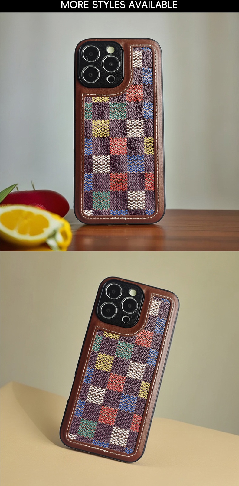 Étui de téléphone TechGlobe anti-chute, protection intégrale, compatible avec iPhone 16, motif à carreaux, vente en gros directement du fabricant_voghion.com