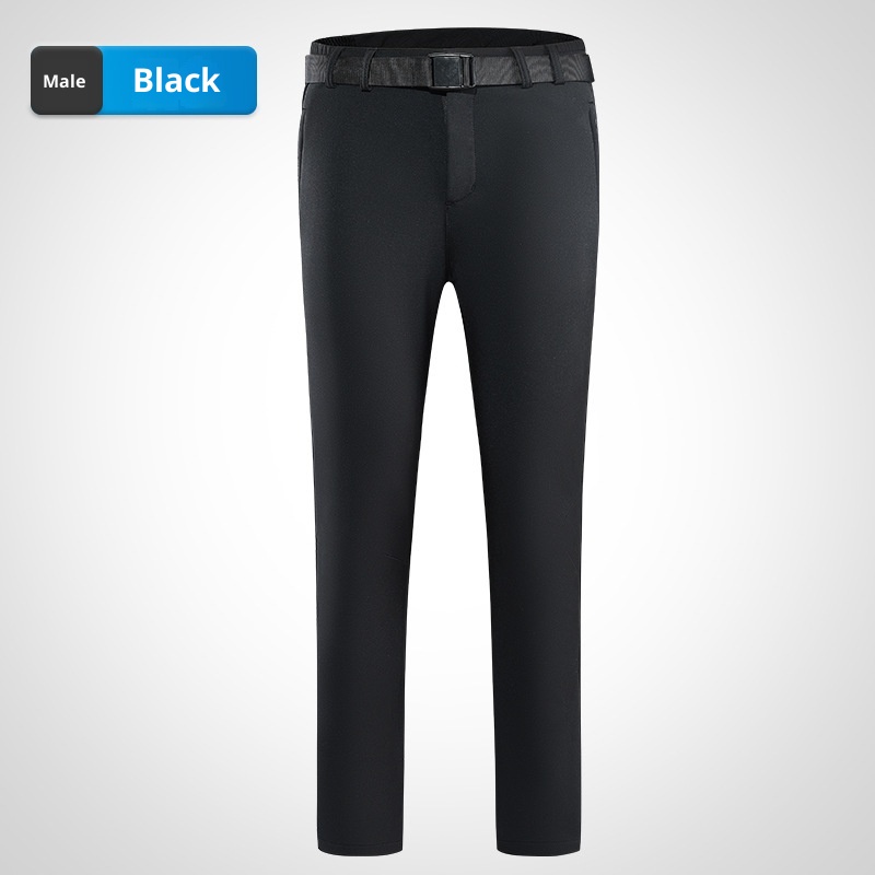 001 Outdoor Men's Waterproof Windproof Sports Soft Shell Pants With Fleece Lining For Wath, Hiking Pants, Thickened And_voghion.com