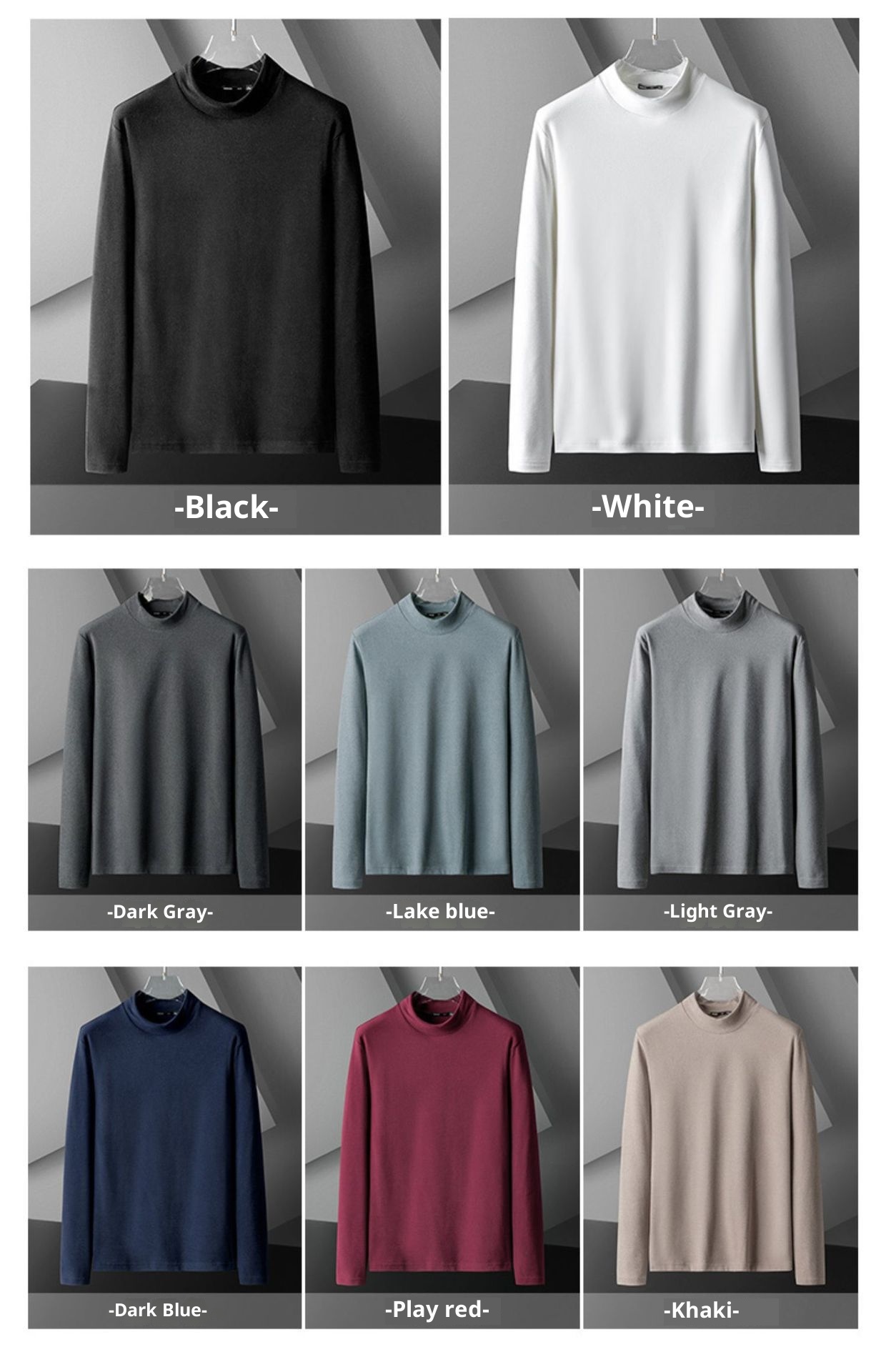 Jungen-Thermo-Langarmshirt mit halboffenem Rollkragen für Männer und Teenager, gefüttert mit dickem Fleece-Unterhemd_voghion.com