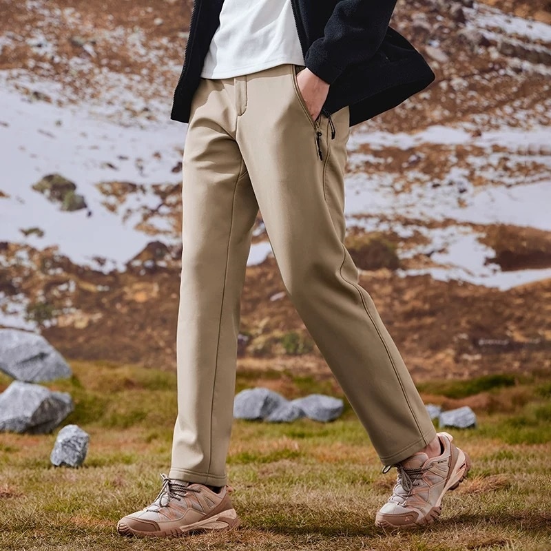 001 Pantaloni da trekking da uomo, caldi, larghi, antivento, foderati in pile, softshell da donna, pantaloni lunghi a gamba dritta, ghiaccio e_voghion.com