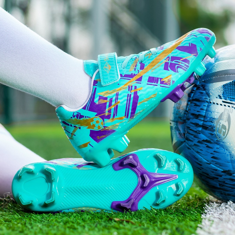 Botas de fútbol ShoeGlobe para hombre y mujer con tacos rotos, TF para adultos, zapatillas de entrenamiento para niño y niña, césped artificial AG con tacos largos_voghion.com