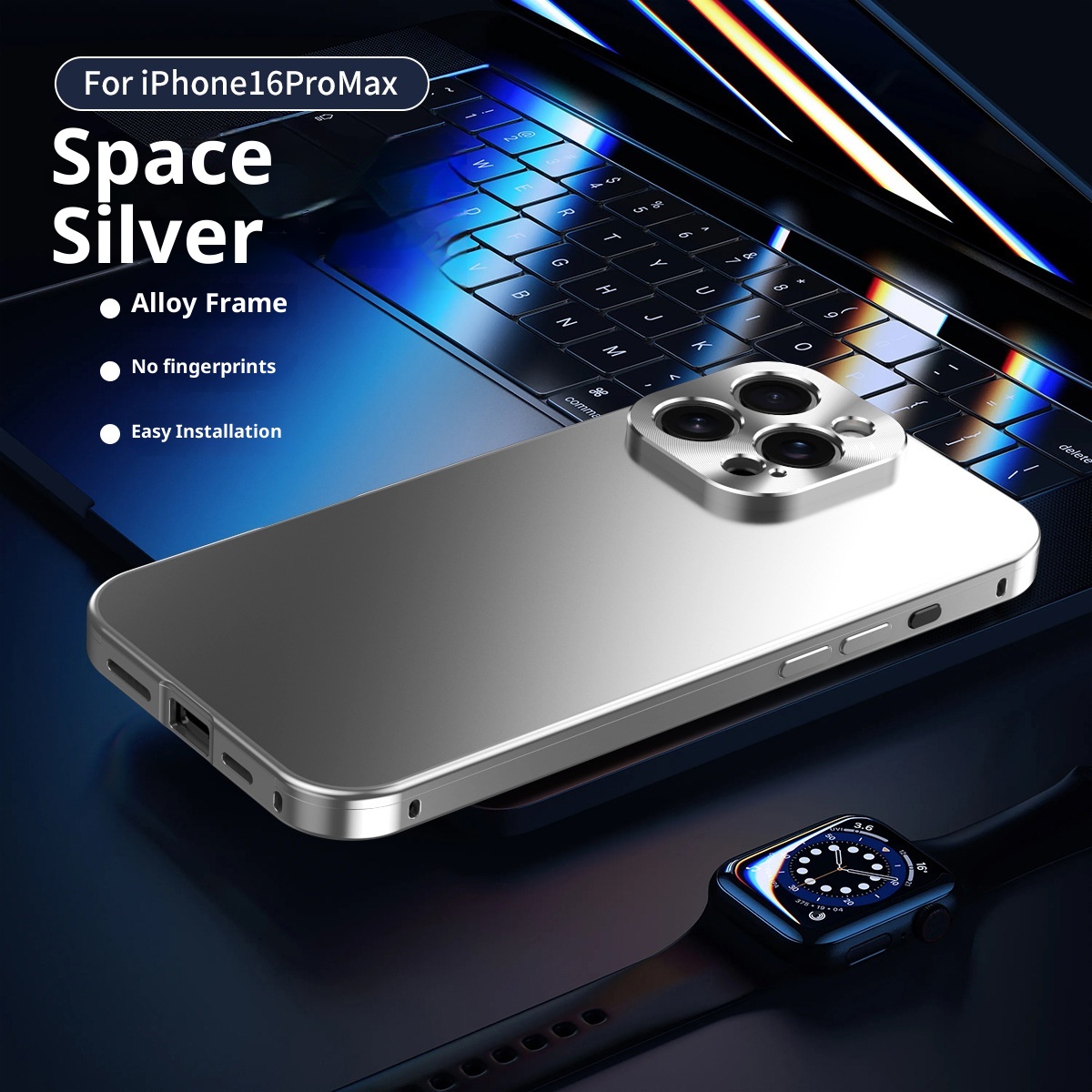 TechGlobe Cross-border New Metal Magnetic Anti-drop Case For IPhone 16/15/14/13/12/Pro Max_voghion.com