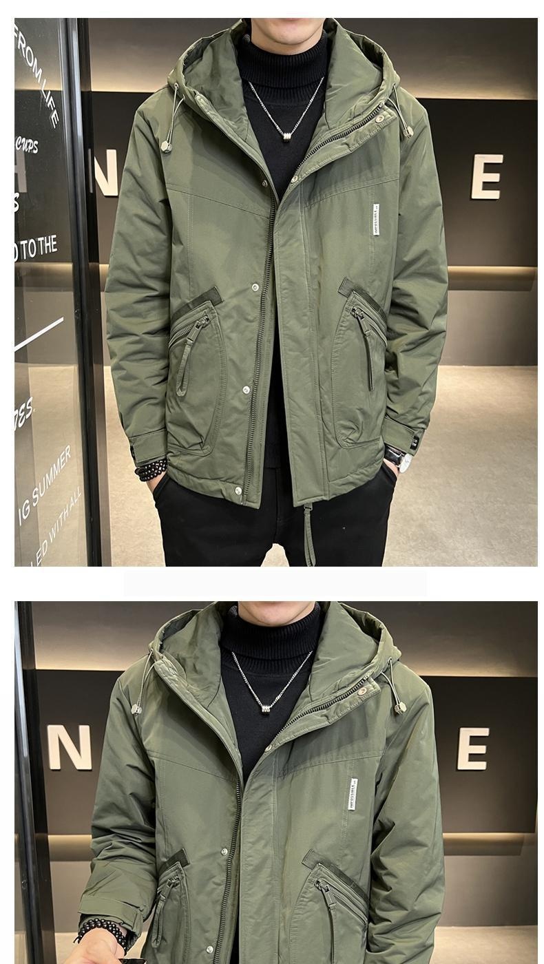 boy Padded Thickened Autumn Winter New Hooded Workwear Jacket Men's Coat Trendy Casual Windbreaker Warm_voghion.com