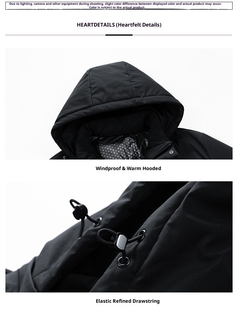 Jaqueta masculina de inverno com capuz, estilo softshell, em algodão espesso com grafeno._voghion.com